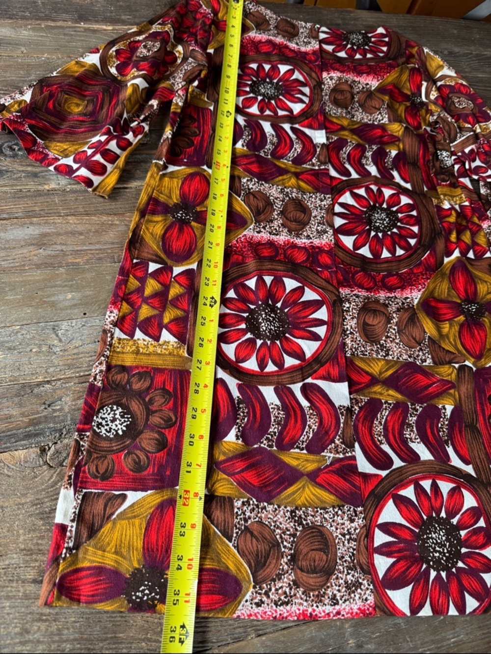 Aloha Designs 1950’s/60’s vintage Hawaiian midi dress barkcloth metal zip small - Picture 8 of 8